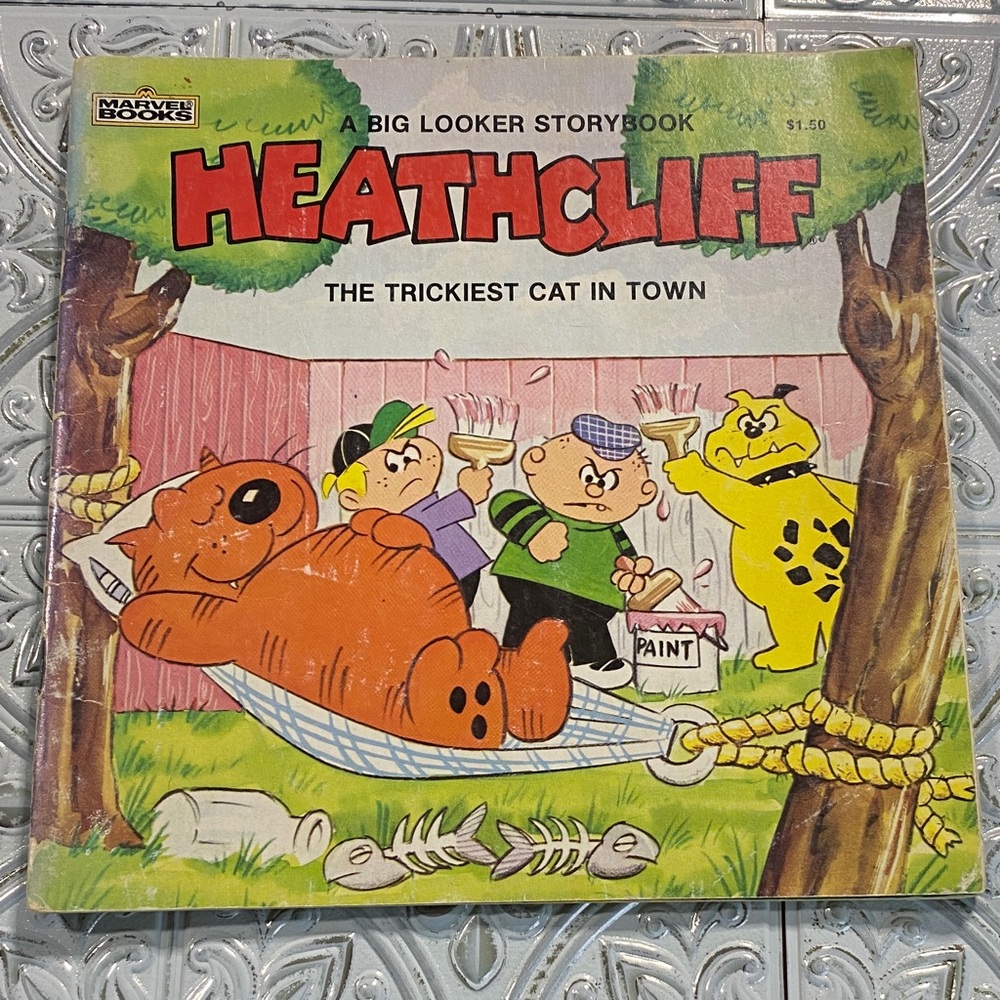 Vintage 1983 Heathcliff The Trickiest Cat in Town Big Looker Storybook